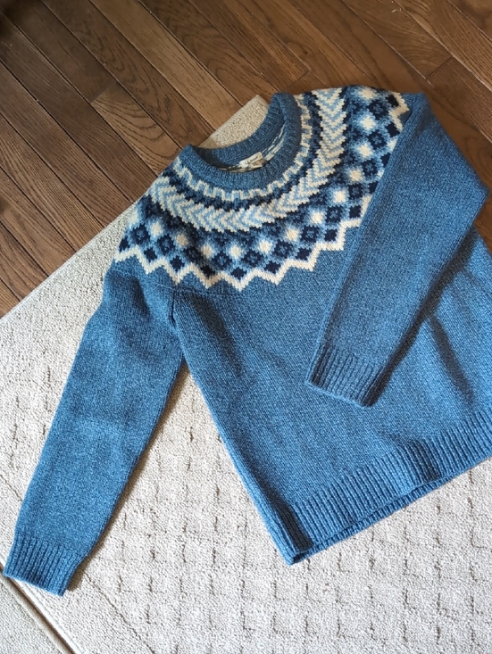 L.L. Bean Sweaters - L.L. Bean Blue Fair Isle Crewneck Sweater